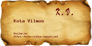 Kota Vilmos névjegykártya