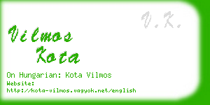 vilmos kota business card